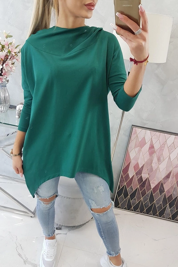 Sweatshirt with a print of wings green