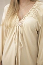 Velourskleid mit V-Ausschnitt hellbeige
