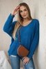 Pullover mit V-Ausschnitt Denim