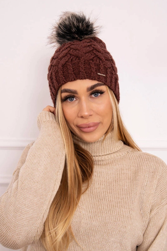 Cap with fleece Daria K217 brown