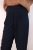 Damenhose mit hohem Bund und Falten blau