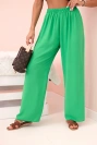 Pants with wide legs light green