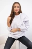 Insulated cotton sweatshirt with a large bow beige melange