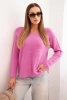 Women's sweater made of viscose with long sleeves and a round neckline purple