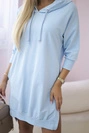 Kapuzenkleid mit längerem Rücken blau