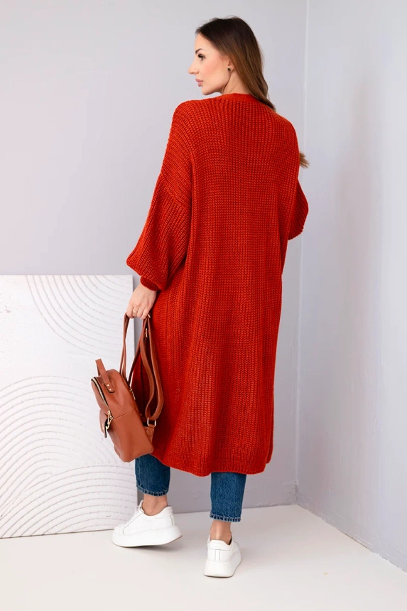 Langer Cardigan rot