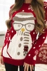 Christmas sweater with a snowman red