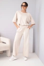 Damen-Set aus butterweicher Viskose, Sweatshirt und weite Hose hellviolett