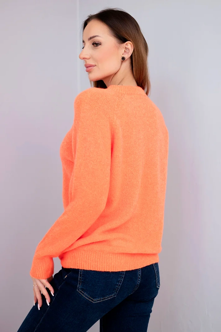Women's sweater made of baby alpaca with long sleeves orange