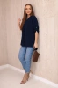 Blouse with a longer back navy blue