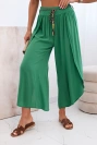 Damenhose aus Viskose mit Beinschlitz grün