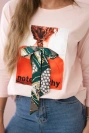 Bluzka z grafiką 3D Noteworthy pudrowy róż