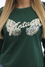 Bedrucktes Sweatshirt Dunkelgrün