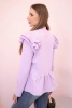 Women's cape with ruffles and stand-up collar violet