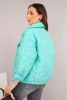 Women's spring quilted jacket with a floral pattern mint