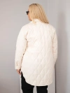Plus Size women's quilted jacket with collar and pockets beige light