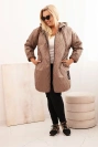 Kurtka damska Plus Size pikowana z kapturem i napisem HOPE fango