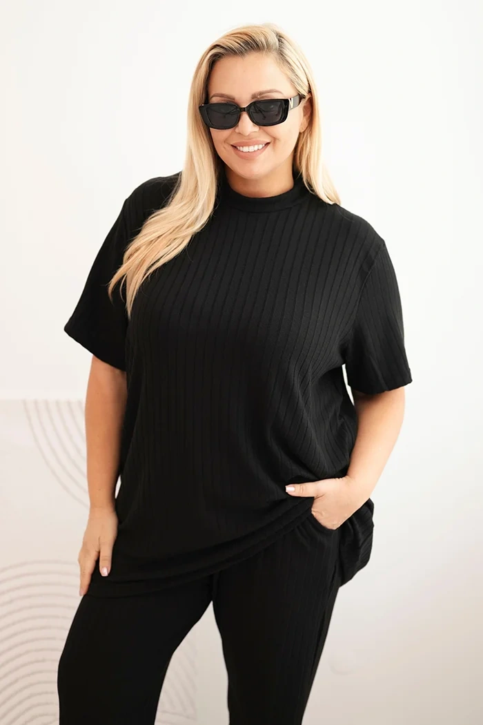 Komplet dámský Plus Size 3-dílný černý