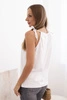 Women's cotton sleeveless top with a tie at the neck white