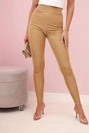 Damen Leggings mit hohem Bund aus elastischem Material camel