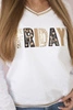 Women's sweatshirt with a sequin inscription white