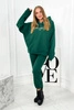 Insulated cotton set, sweatshirt with embroidery + pants green