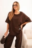 Baumwollset Bluse + Hose braun