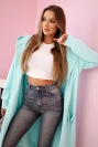 Kardigán s kapucňou oversize mäta
