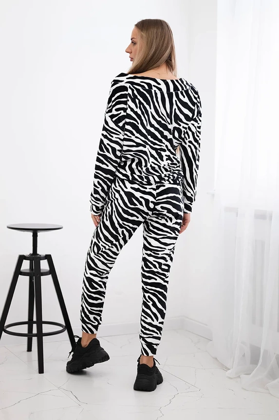 Zebra velurová sada černá+bílá