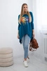 Oversize-Bluse mit Regenbogen-Lippen-Print marine