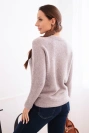 Damenpullover aus Baby-Alpaka mit langen Ärmeln dunkelbeige