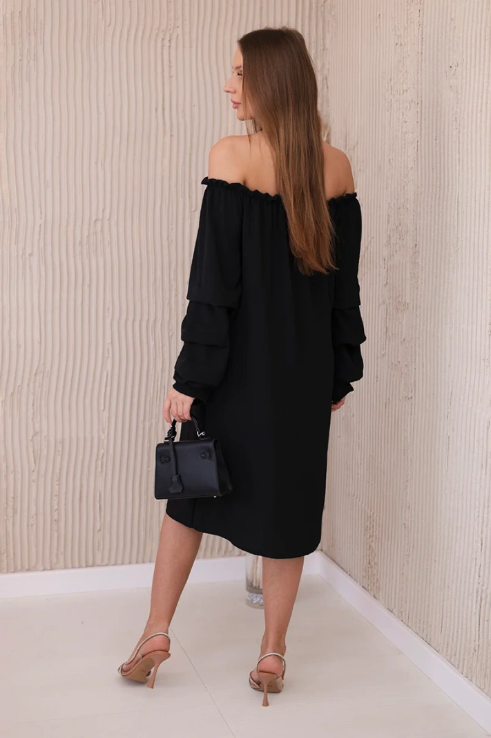 Spanisches Kleid mit dekorativen Ärmeln schwarz
