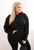 Dámska mikina s kapucňou a klokankou Plus Size z bavlny čierna