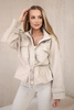 Jacke in der Taille gebunden mit Taschen beige