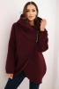 Damen Sweatshirt mit Kapuze und asymmetrischem Reißverschluss bordeaux