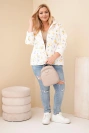 Women's spring Plus Size jacket with a small floral pattern yellow