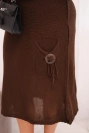 Damen Plus Size Strickkleid mit Mohair Oversize mit Tasche schokoladenfarben