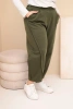 Plus Size women's cotton loose-fit high-waisted pants khaki
