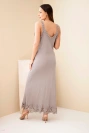 Women's cotton maxi dress with lace fango