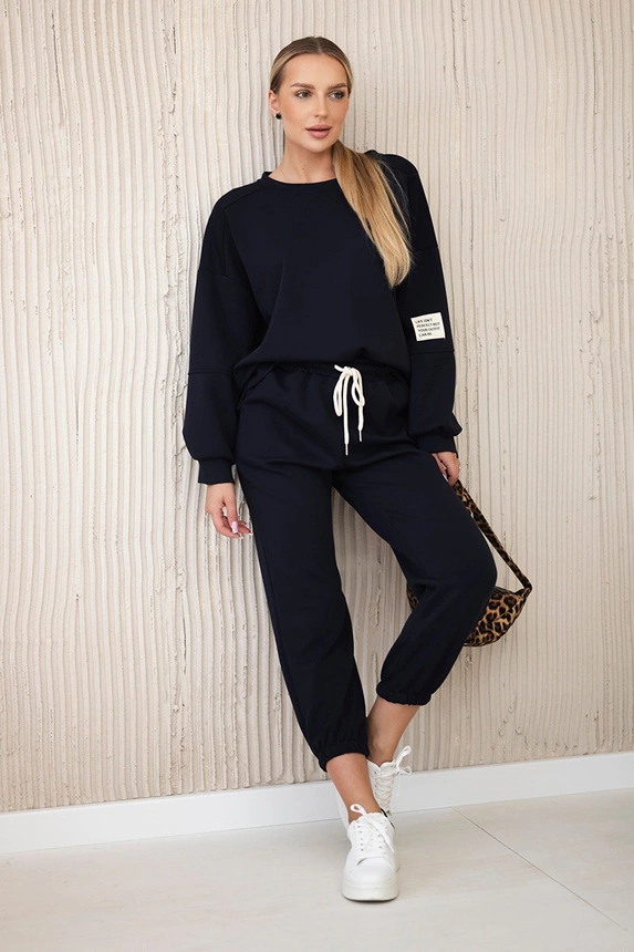 Set sweatshirt + pants buttery fabric navy blue