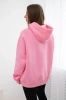 Insulated cotton sweatshirt with a hood Love light pink
