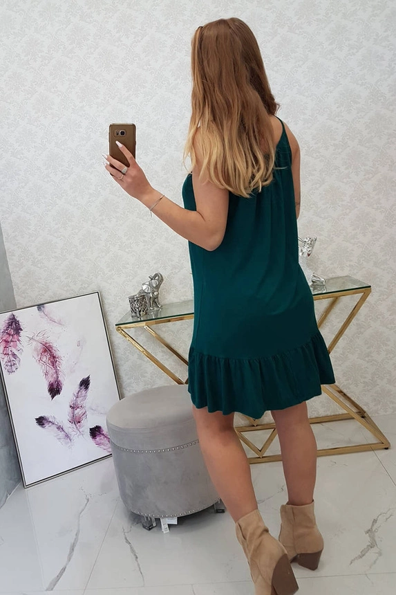 Dress with thin straps green