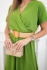 Langes Kleid mit Ziergürtel Olive