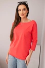 Dámská halenka s lodičkovým výstřihem malinová
