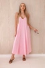 Muslin dress with straps light pink
