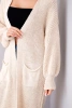 Pullover lange Strickjacke beige
