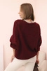 Women's sweater with a V-neck and buttons red