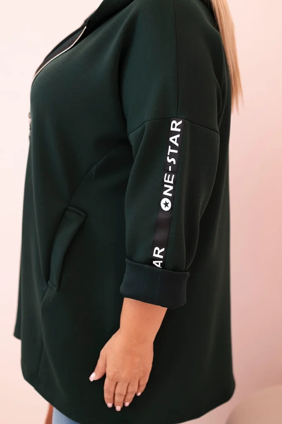 Women's butter-colored sweatshirt with decorative sleeves black