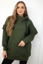 Aufwärmbluse mit halbem Rollkragen khaki
