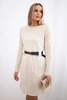 Sweater with wide belt light beige